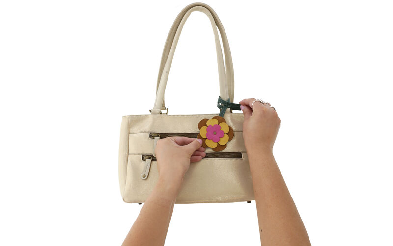 Yellow Multi Daisy Bag Charm, , large